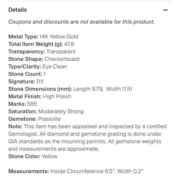 David Yurman Noblesse Blackened sterling silver, gold and prasiolite cuf… - Picture 8 of 8